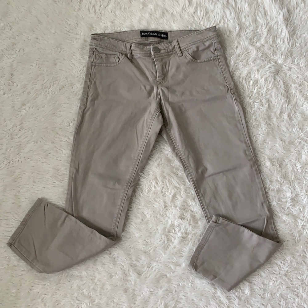 Express ankle Grey khaki denim jeans women’s 2